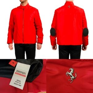 NEW Scuderia FERRARI OFFICIAL Fluid Red Puffer Racing Riding Jacket Men's US M